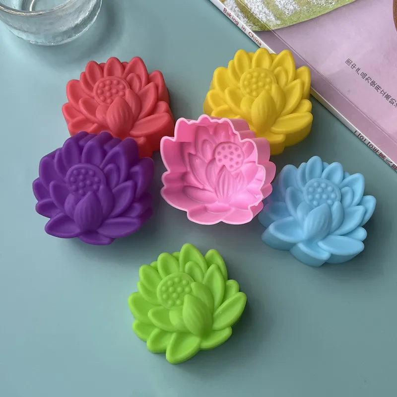 

20Pcs 3cm 5cm Lotus Cake Mold Cupcake Cup Heat Resistant Silicone Soap Chocolate Pudding Mold Kitchen Baking Tool
