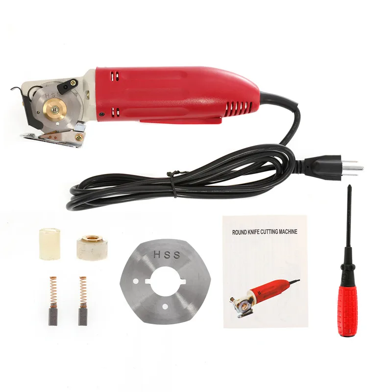 

Electric Cloth Knife Fabric Cutting Tool 5cm Octagonal Cutter Head Handheld Round Knife Cutter Machine Kit 110V US Plug
