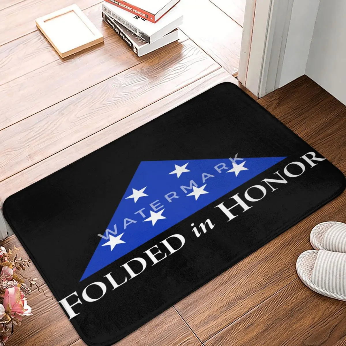 

Folded In Honor Carpet, Polyester Floor Mats Fashionable Durable Easy To Clean Festivle Gifts Mats Customizable