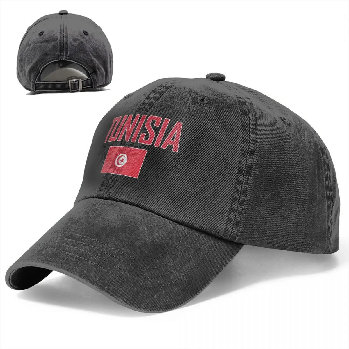 

Flag of TUNISIA Baseball Caps Unisex Soft Casquette Cap Fashion Denim Hat Vintage Adjustable Dad Hat