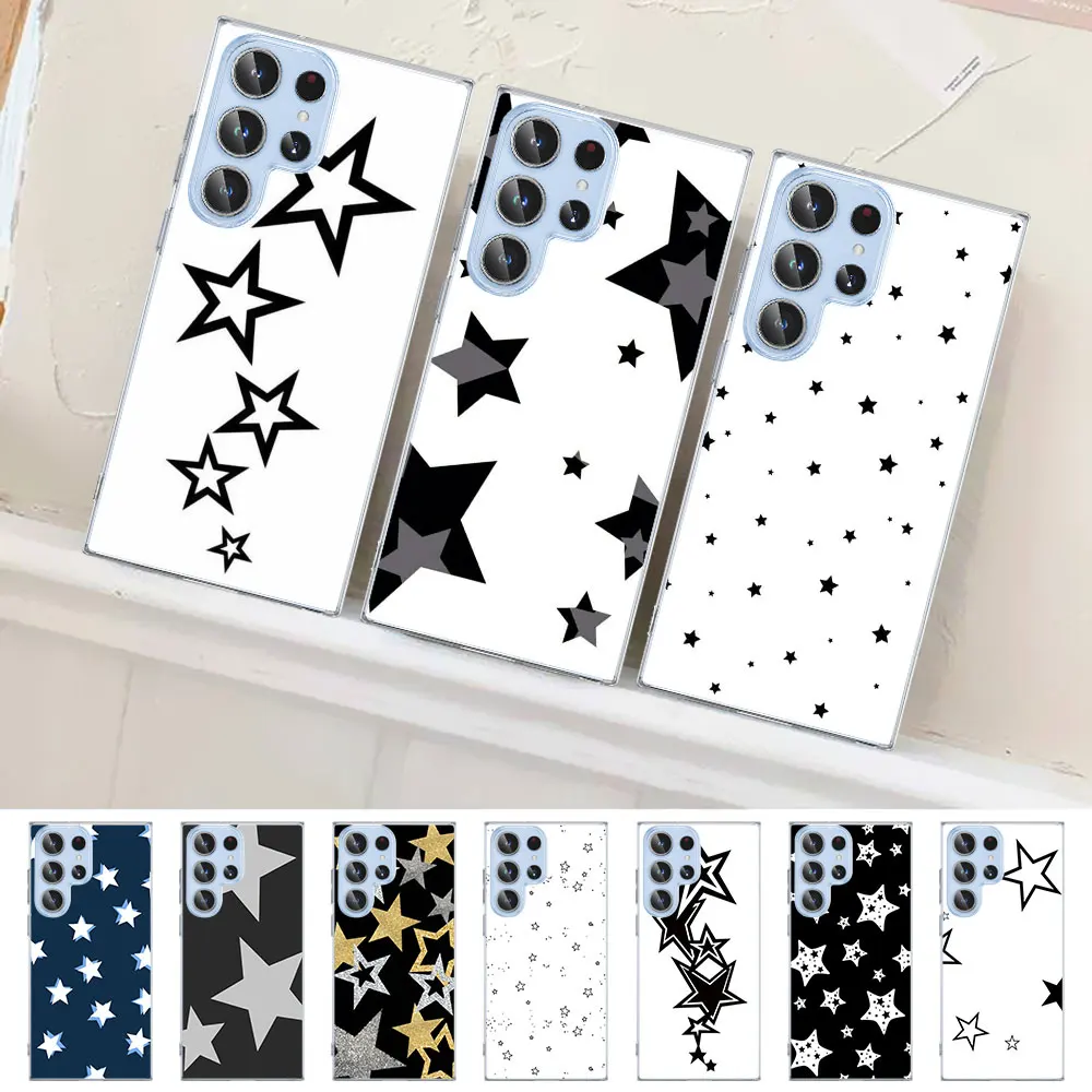 

Stars Five-Pointed Case for Samsung Galaxy S23 S22 Ultra S21 S20 FE S10 5G S9 S8 Plus S10e S7 Edge Clear Soft TPU Phone Cover