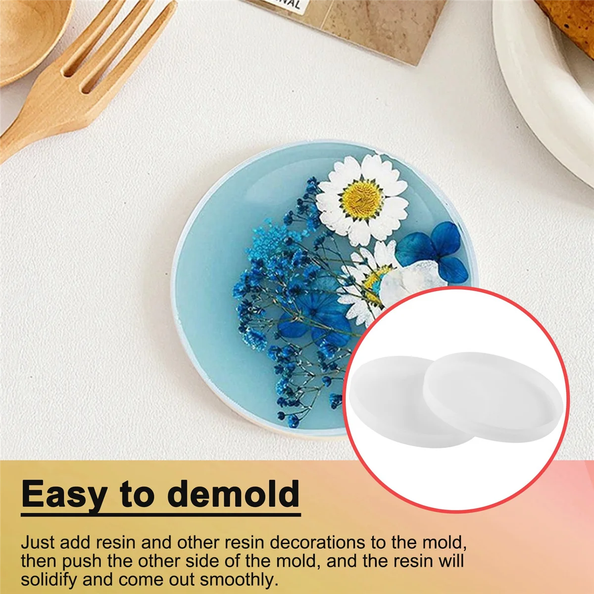 Круглая форма для смолы 4 шт. формы литья эпоксидной бетона цемента и полимерной