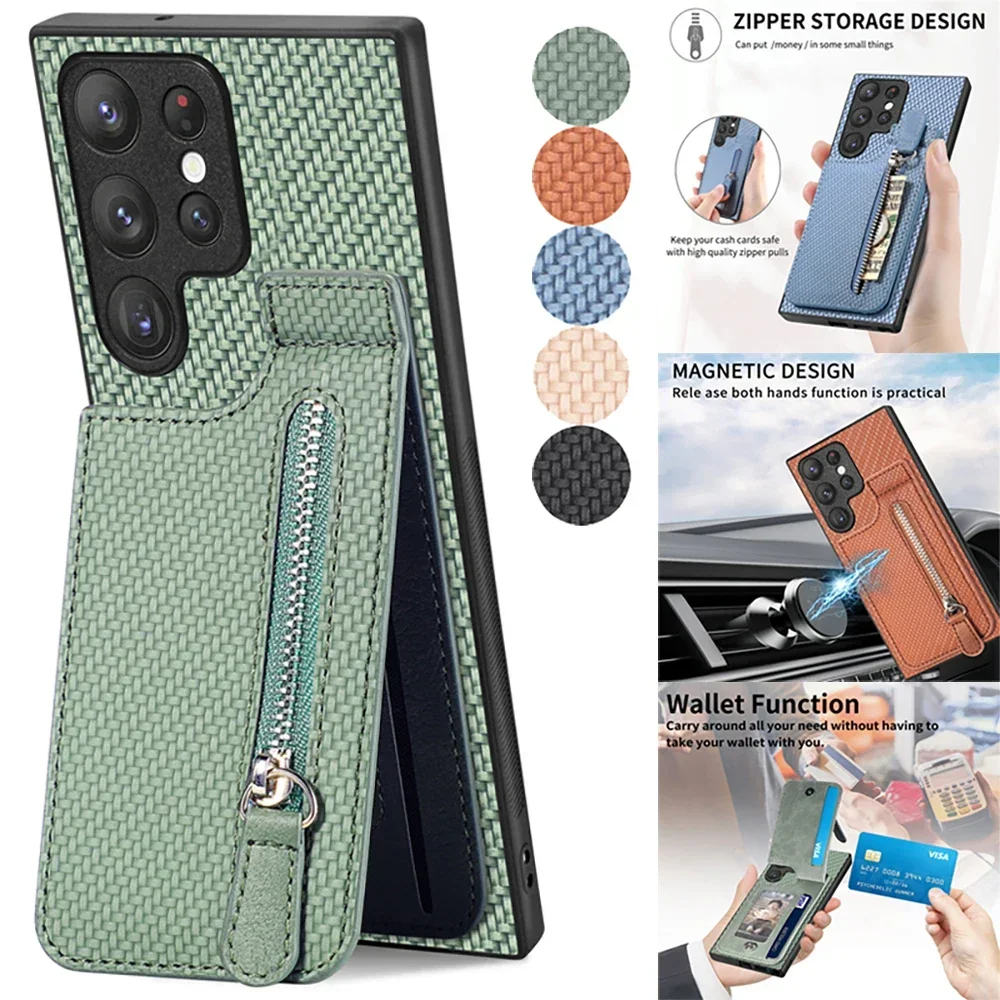 Роскошный кожаный чехол для Samsung S24 Ultra S23 S22 S21 FE Galaxy Plus S 22 21 S20