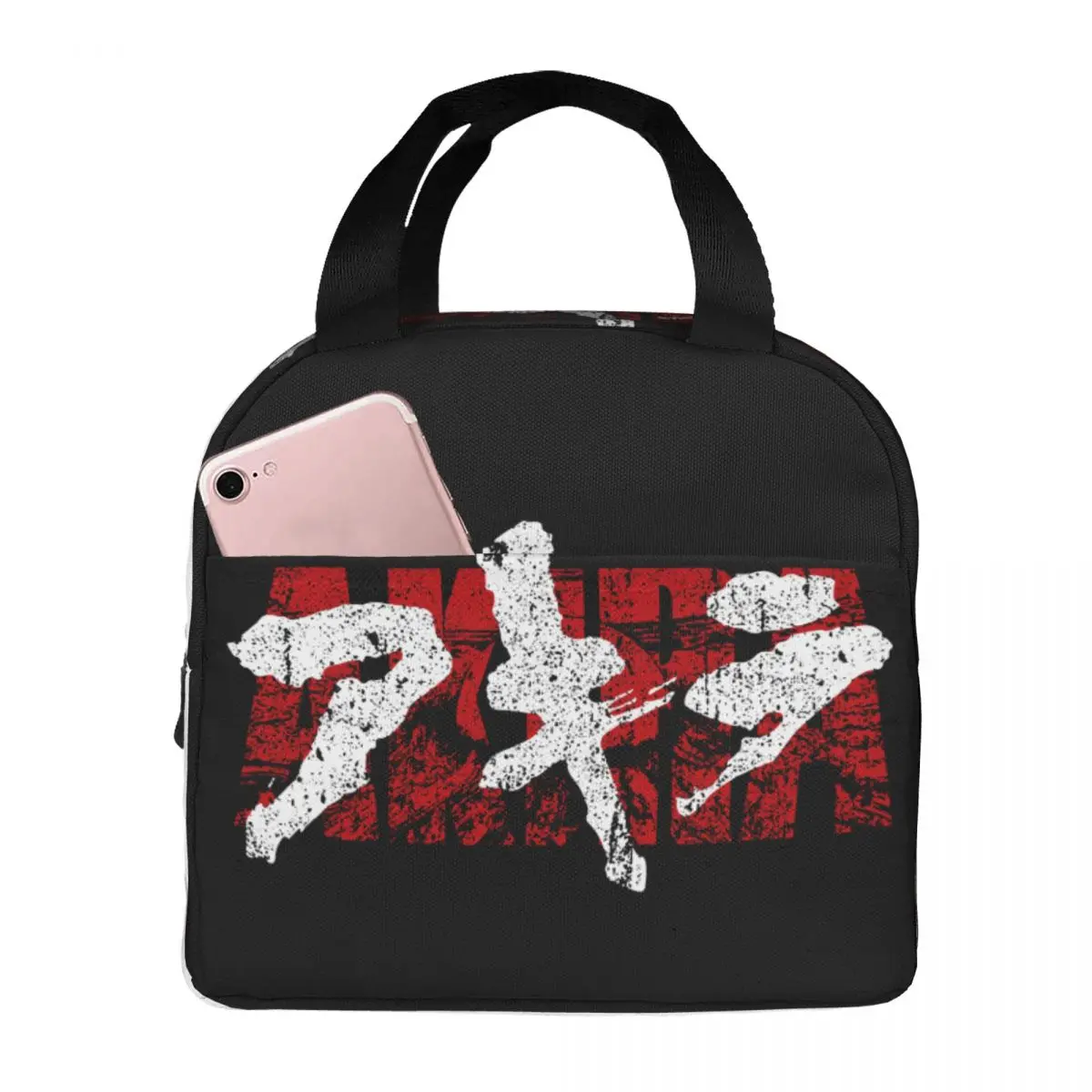 

Akira Kanji Lunch Bag Portable Insulated Canvas Cooler Manga Kaneda Vaporwave Thermal Food Picnic Travel Tote for Women Girl