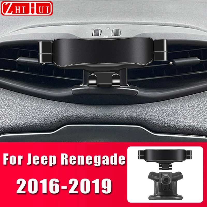 

Car Styling Mobile Phone Holder For Jeep Renegade Cherokee Compass 2014-2020 Air Vent Mount Gravity Bracket Stand Accessories