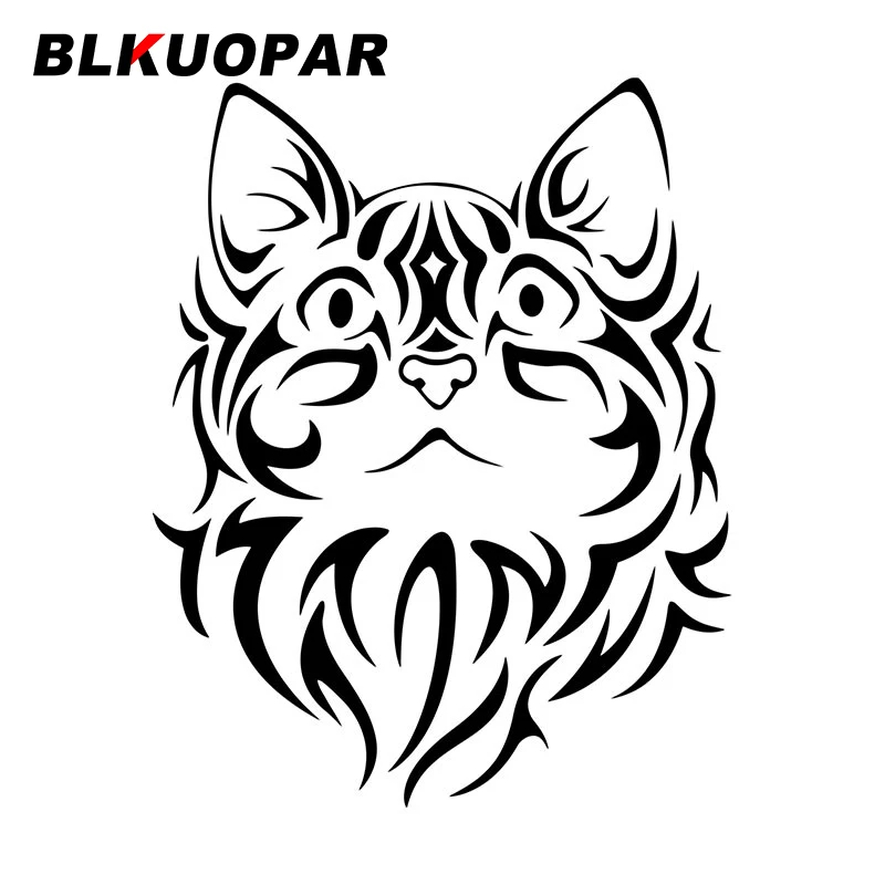 

BLKUOPAR, черная голова кошки, искусственная наклейка, индивидуальный водонепроницаемый, устойчивый к царапинам, холодильник, ноутбук, графика,...