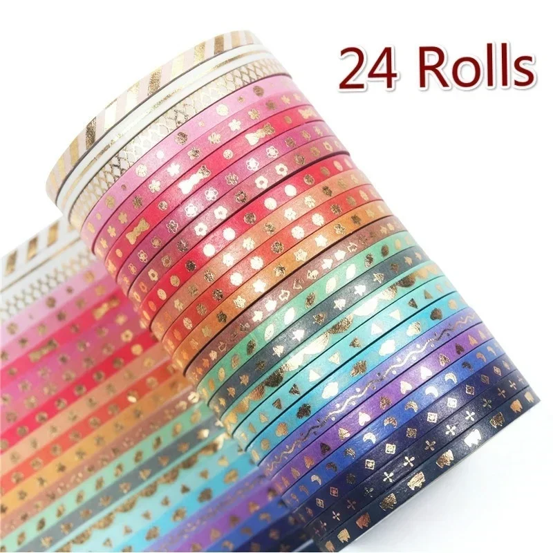 

Декоративная клейкая лента Stars Washi Tape 24 шт