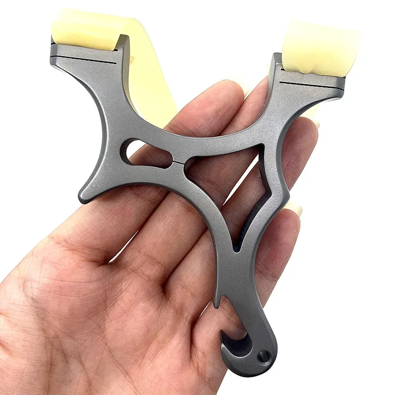 

Tc21 Titanium Alloy Slingshot Flat Rubber Band Slingshot Mini Portable High Precision Pocket Sling Shot Hunting Catapul