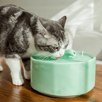 2l cat water fountain drinker for cats ceramic flowers dogs drinking bowl auto pet water fountain water dispenser pet drinkers