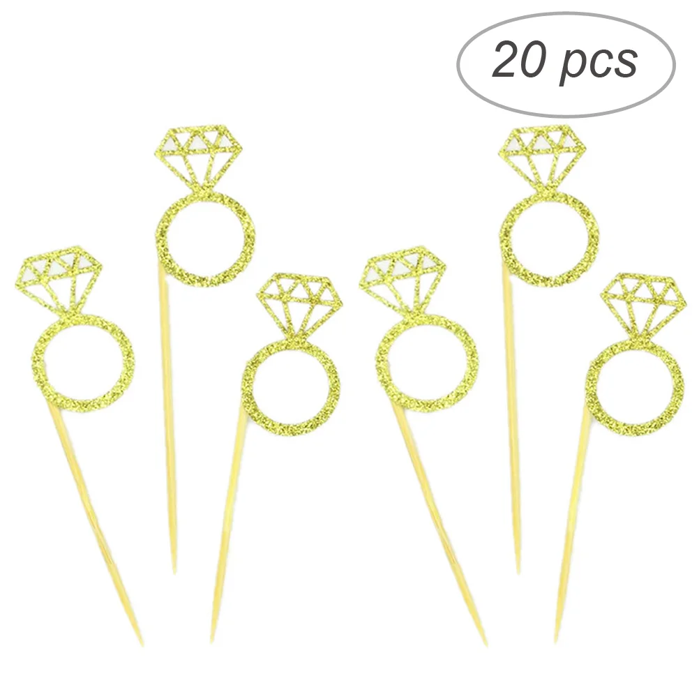 

Cupcake Toppers Wedding Topper Cake Party Picks Birthday Desserts Insertsshower Baby Ringglitter Dessert