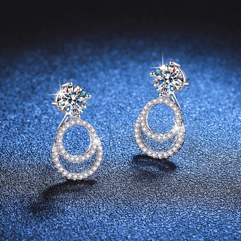 Женские серьги-гвоздики из серебра 100% пробы 1 карат