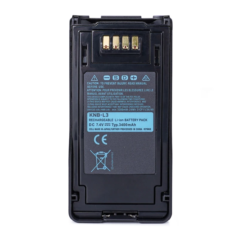 Walkie Talkie Battery KNB-L3 3400mAh Applicable To Walkie Talkie KENWOOD NX-5300/TK5330 Two Way Radio Battery Accesories