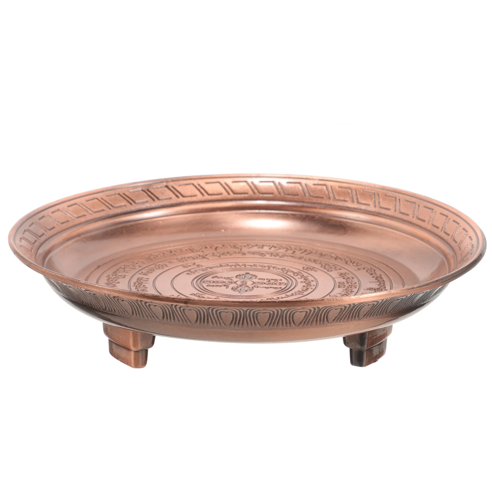 

Tray Round Temple Ash Metal Worship Plate Alloy Offering Supplies
