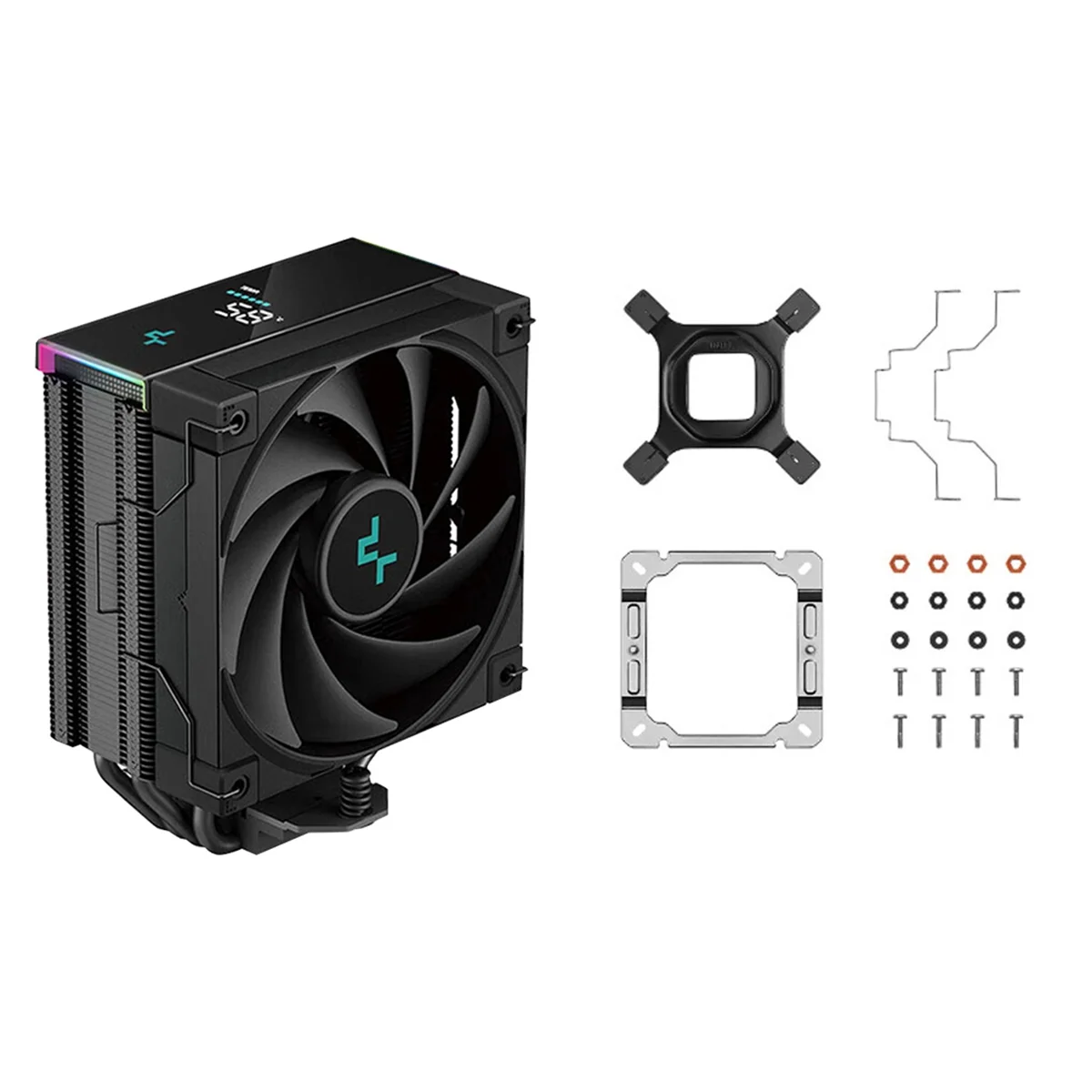 Фото Охлаждающий вентилятор процессора DEEPCOOL AK400, радиатор, цифровой дисплей для LGA1700/1200 115X, черный №1