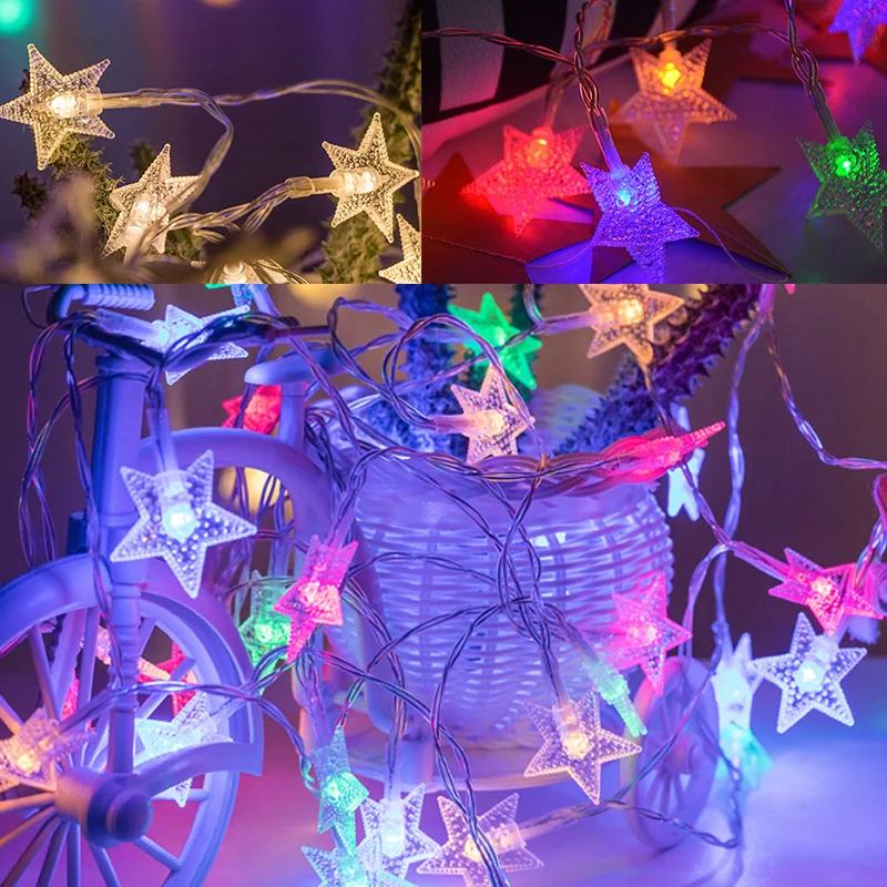 

Star Shape Lighting Strings USB Led Lights Decoration for Wedding Christmas Fairy Garden Lights DIY Outdoor Lamp Garland
