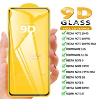 9d protective glass for xiaomi redmi note 10 9 pro 11 10 pro max 11s plus 10s 9s 8t note10 screen protector full coverage glass