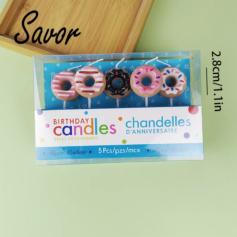 5 шт. Мультяшные свечи для торта лидер продаж пончики на день рождения детские