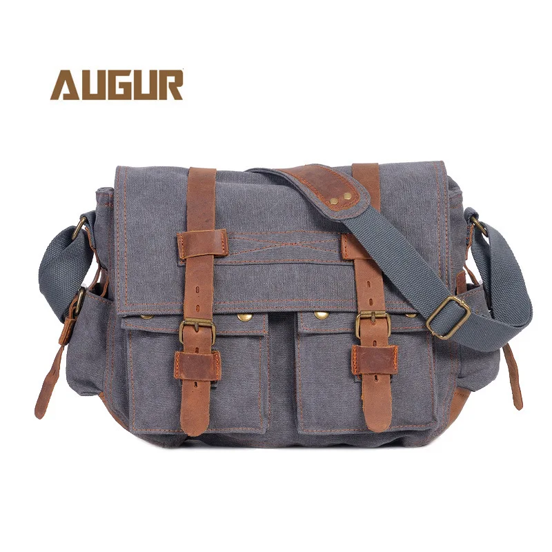 2022 Luxury high quality military Canvas men's canvas shoulder bags European and American style messenger bags men's casual bag