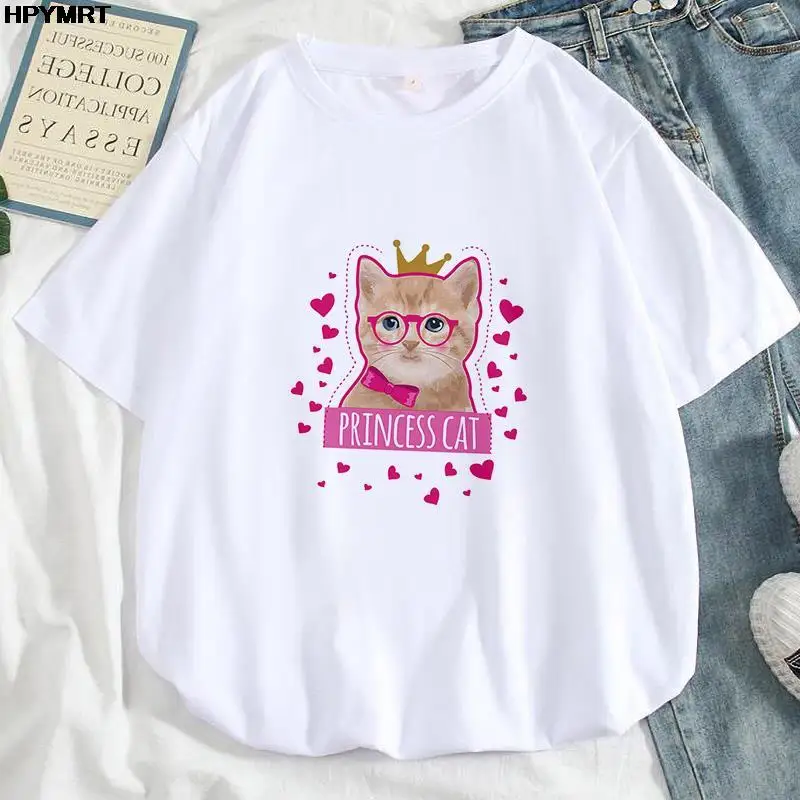 Футболка женская с забавным принтом топ коротким рукавом в стиле Харадзюку