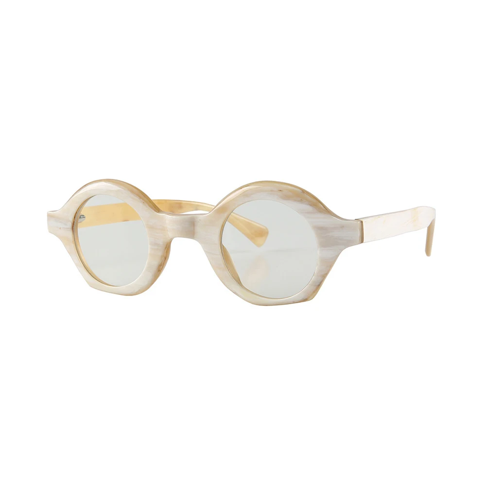 Оправа для очков уникальная винтажная круглая оправа ручной работы с белым рогом