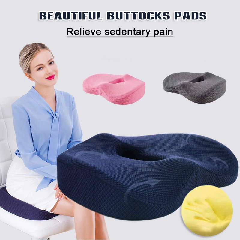 New Premium Soft Hip Support Pillow Memory Foam Massage Chair Mat for Home Coccyx Orthopedic Pillow for Office Car Durable