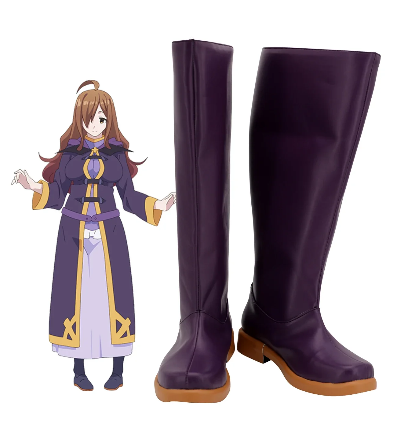 

KonoSuba Kono Subarashii Sekai ni Shukufuku wo Wiz Cosplay Boots Purple Shoes Ice Witch Wiz Boots Custom Made Any Size