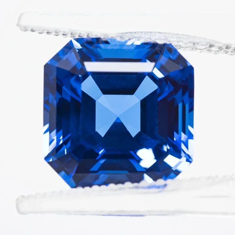 Выращенная в лаборатории квадратная огранка Asscher кобальтовая шпинель VVS1