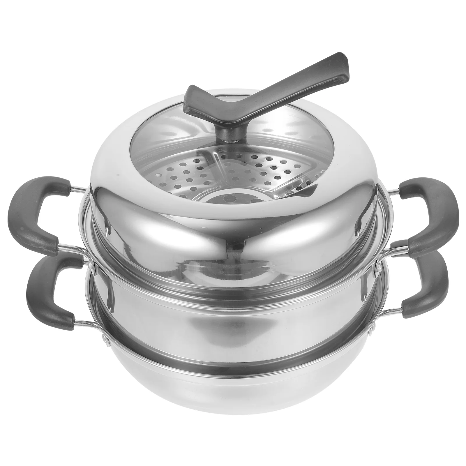 

1 Set Stainless Steel Cooking Pot Steamer Vegetable Seafood Meat Food Steamer Cooker Cooking Pot