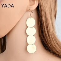 yada punk geometric small hoop earrings for women gold color metal chain circle earrings korean jewelry er220022