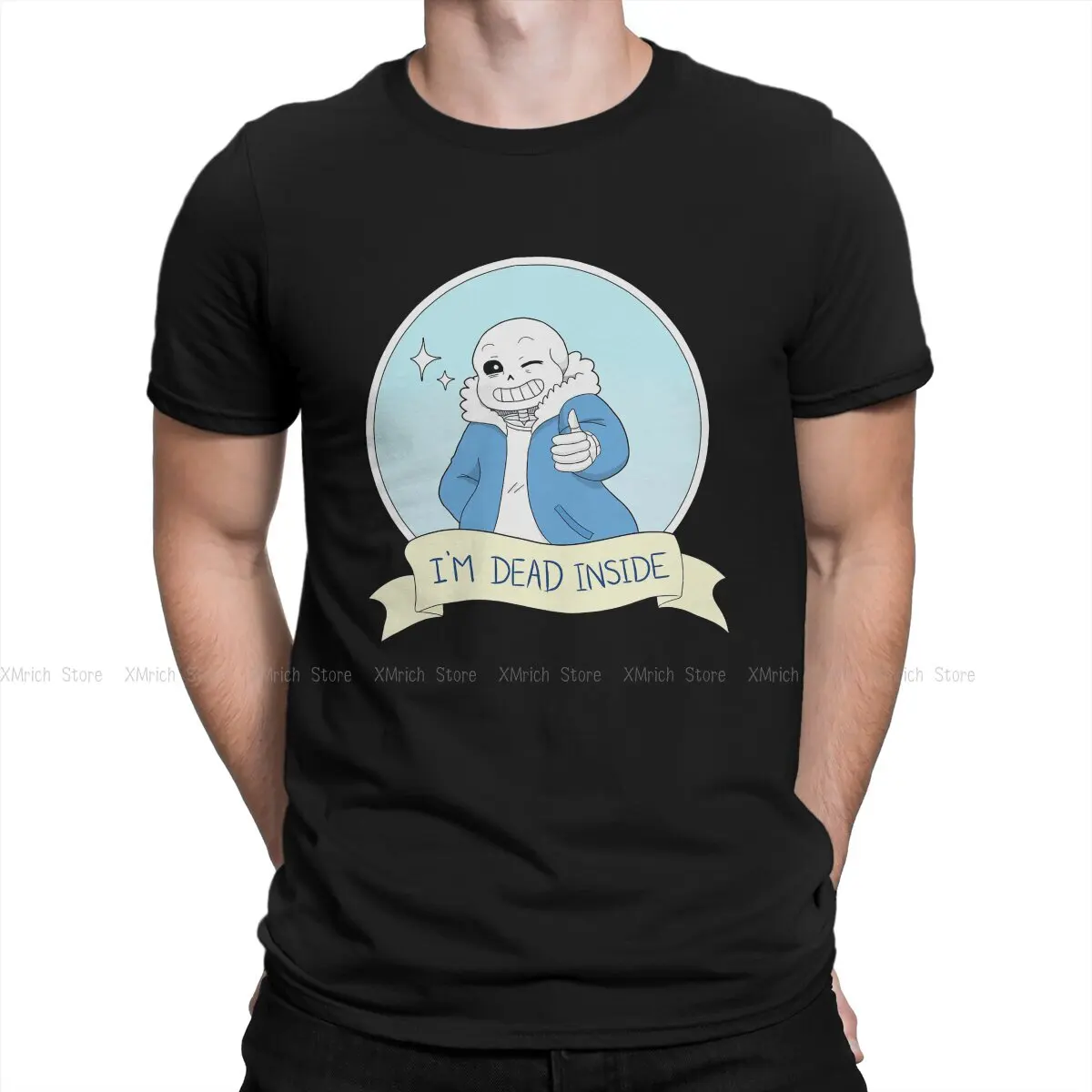 

Men T-Shirts I'm Dead Inside Casual Cotton Tees Undertale Frisk Toriel Sans Papyrus Game T Shirt Collar Clothes Graphic Printed
