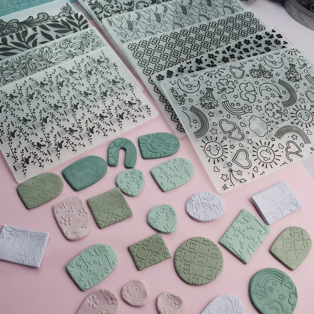 

Lace Pattern Emboss Sheet Polymer Clay Texture Impressive Make DIY Ceramic Pottery Jewelry Art Supplies Hobby Tool