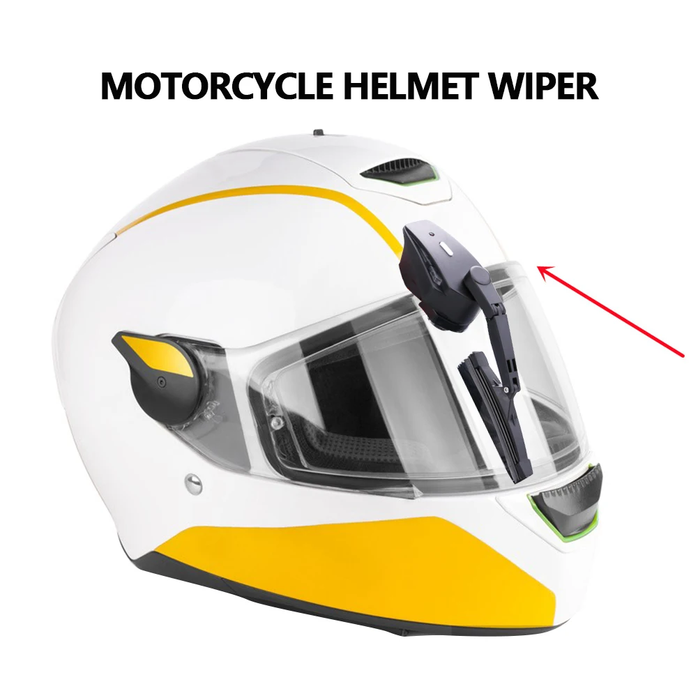 

Universal Motorcycle Helmet Wiper Lightweight Durable Large Battery Capacity Electric Wiper for most Visor Motorbike Accessories