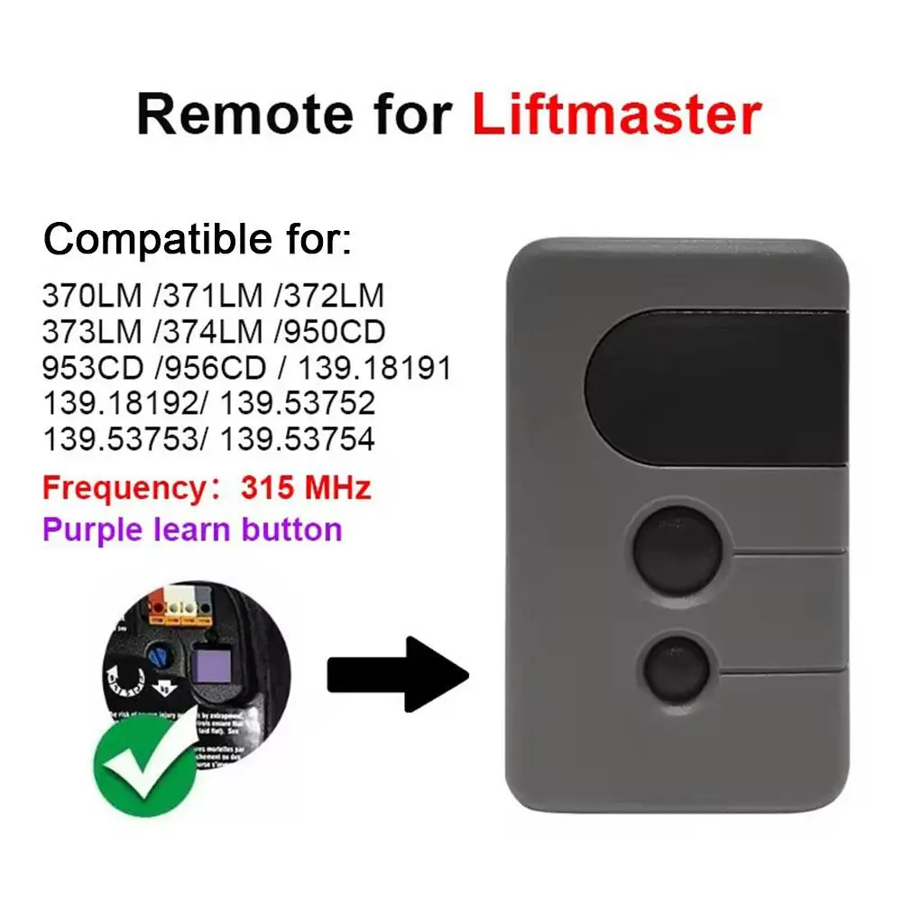 Замена дистанционного открывания гаражных ворот для LiftMaster 950CD 953CD 371LM T5Z0