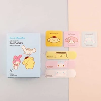 50pcs sanrios anime cinnamoroll melody waterproof adhesive bandages wound plaster first aid emergency kit band aid stickers kids