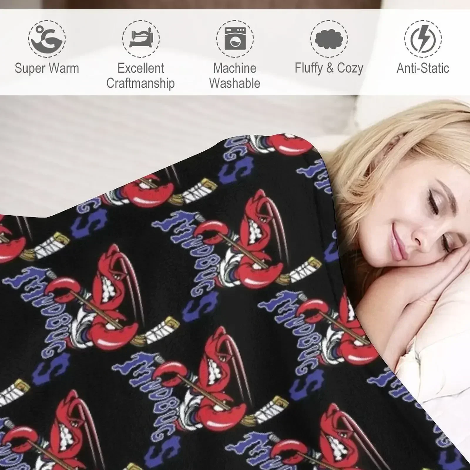 Bossier Shreveport Mudbugs Ice Hockey Throw Blanket Роскошные утолщенные зимние одеяла