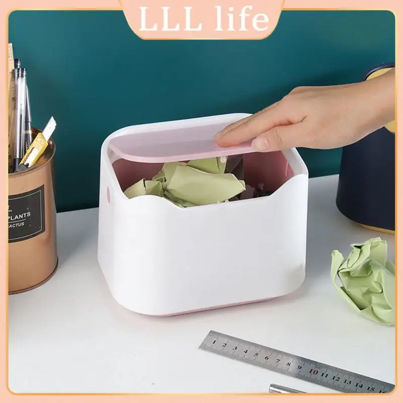 

Portable Small Waste Bins Desktop Garbage Basket Home Table Plastic Trash Can Office Supplies Dustbins Sundries Barrel Boxes