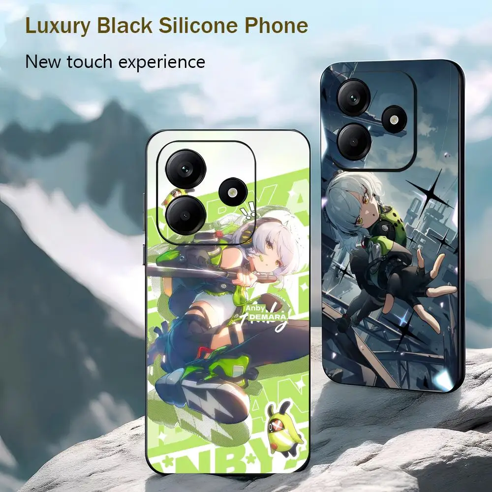Фото Чехол для телефона Hot Game ZZZ Anby Demara для Xiaomi Redmi 14C 13C 12C Note17 15 14 13 12 11 10 Pro Plus S, мягкий черный чехол. №1