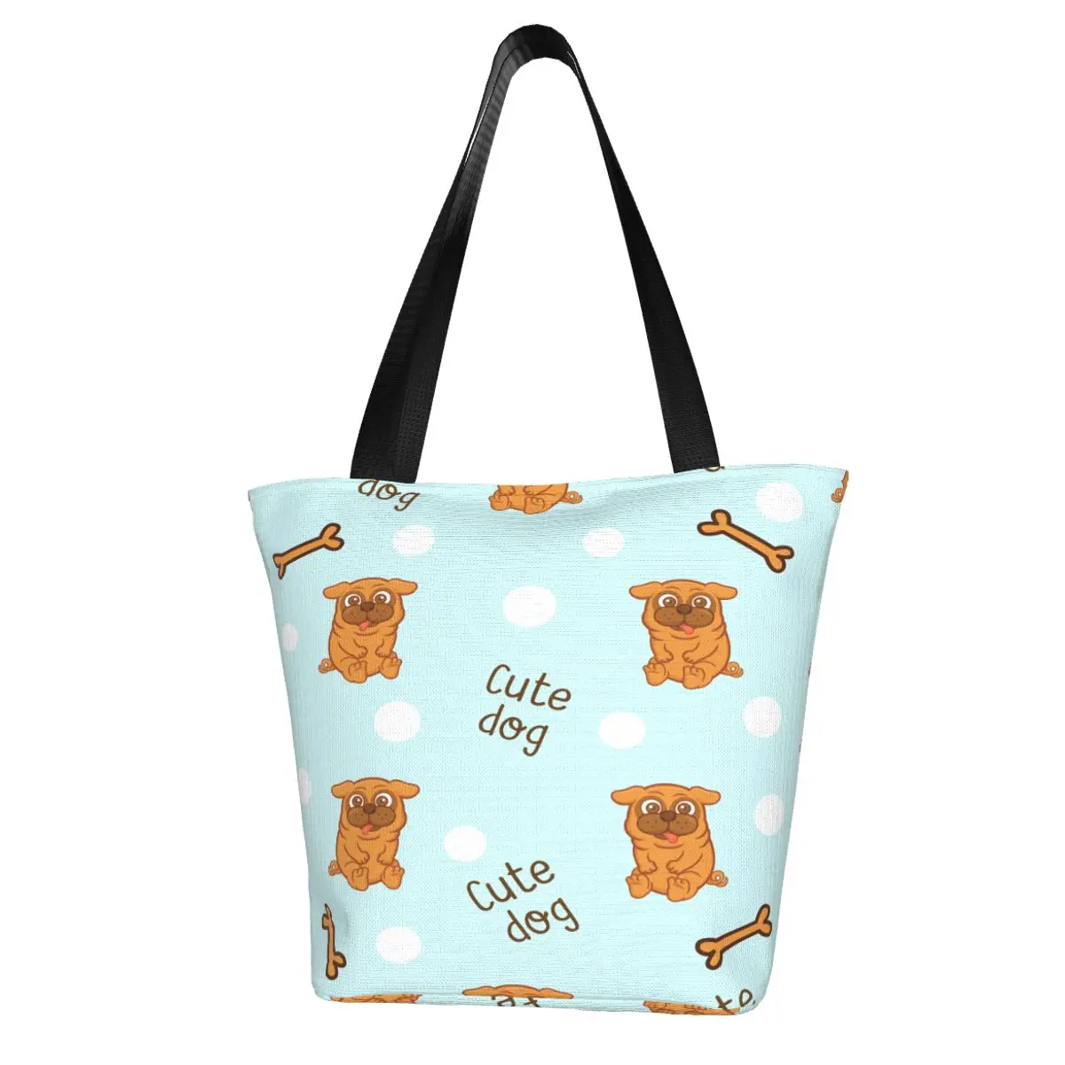 

Women Shoulder Bag Cute Dog And Bones Daily Shopping Bag Students Book Bag Tote Handbag for Girls