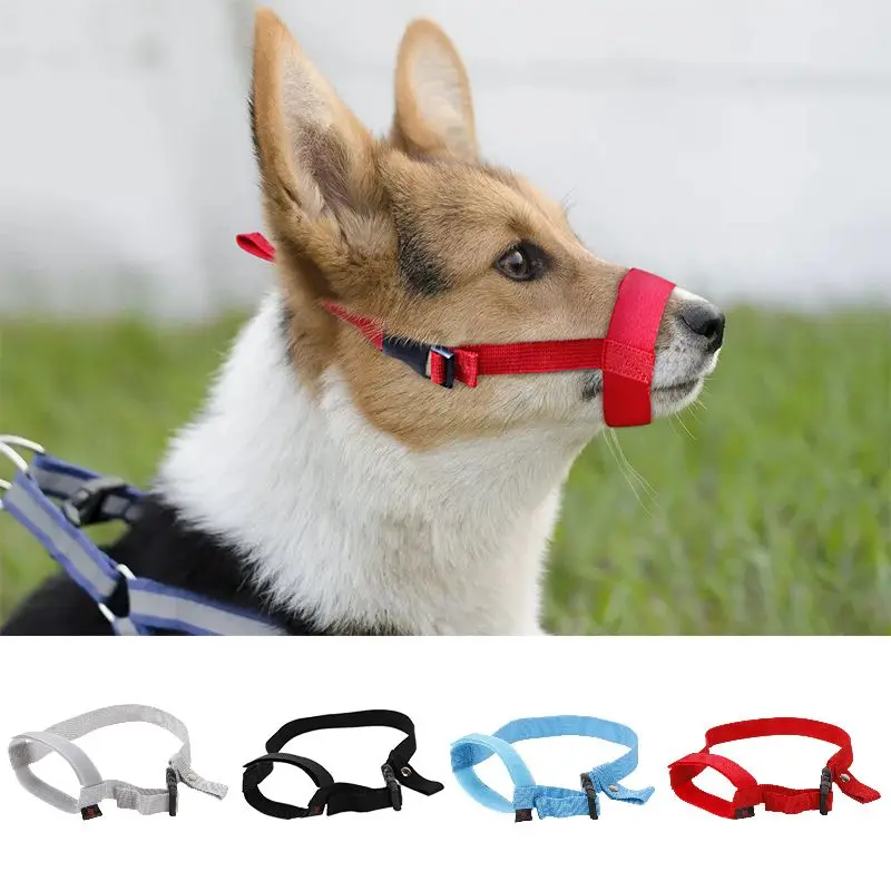 

Adjusting Straps Mask for Small Dogs Soft Nylon Dog Muzzle Adjustable Anti-biting Breathable Stop Barking Mouth Cover Dog Supply