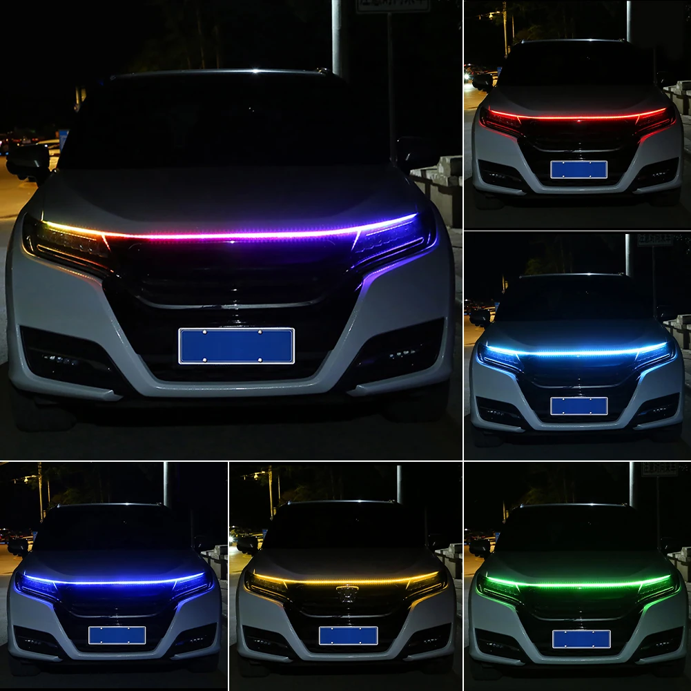 

Car LED Light Strip Flexible Engine Cover DRL Light Bar Fog Lamp Daytime Running Light 12V Waterproof Auto Accessories Sale