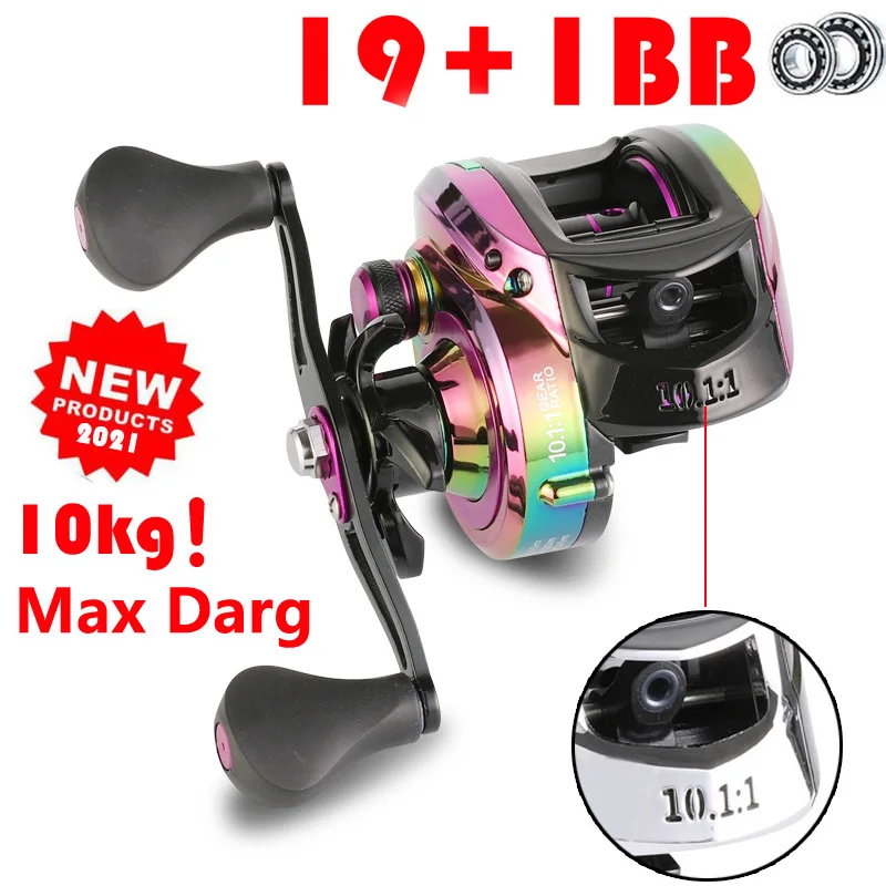 

Lizard 10.1:1 High Speed 19+1BB 10KG Max Drag Fishing Baitcasting Reel High Speed Fishing Reel Left Right Hand Reel Reel