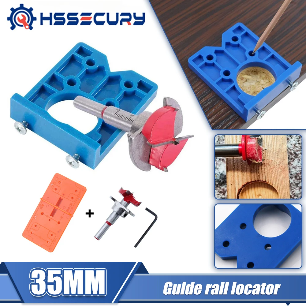 

35mm Hinge Drilling Jig Set Hole Drilling Guide Locator For Cabinets Installation Concealed Guide Hinge Opener Woodworking Tool