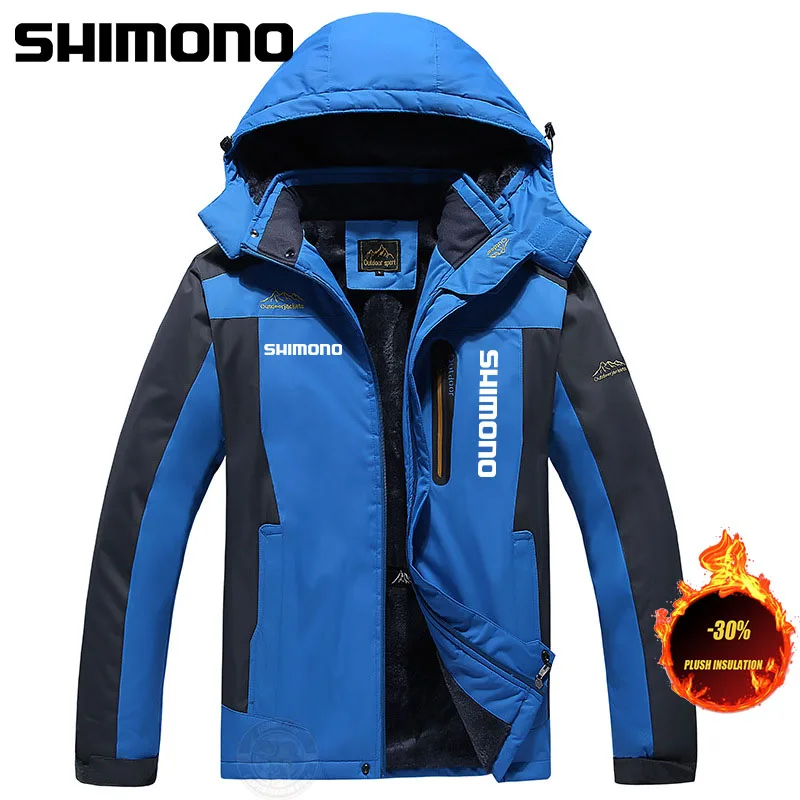 

Men Outdoor Mountaineering Plush Fishing Jacket Fishing Clothes Winter Windproof Waterproof Plus Velvet Keep Warm Jacket
