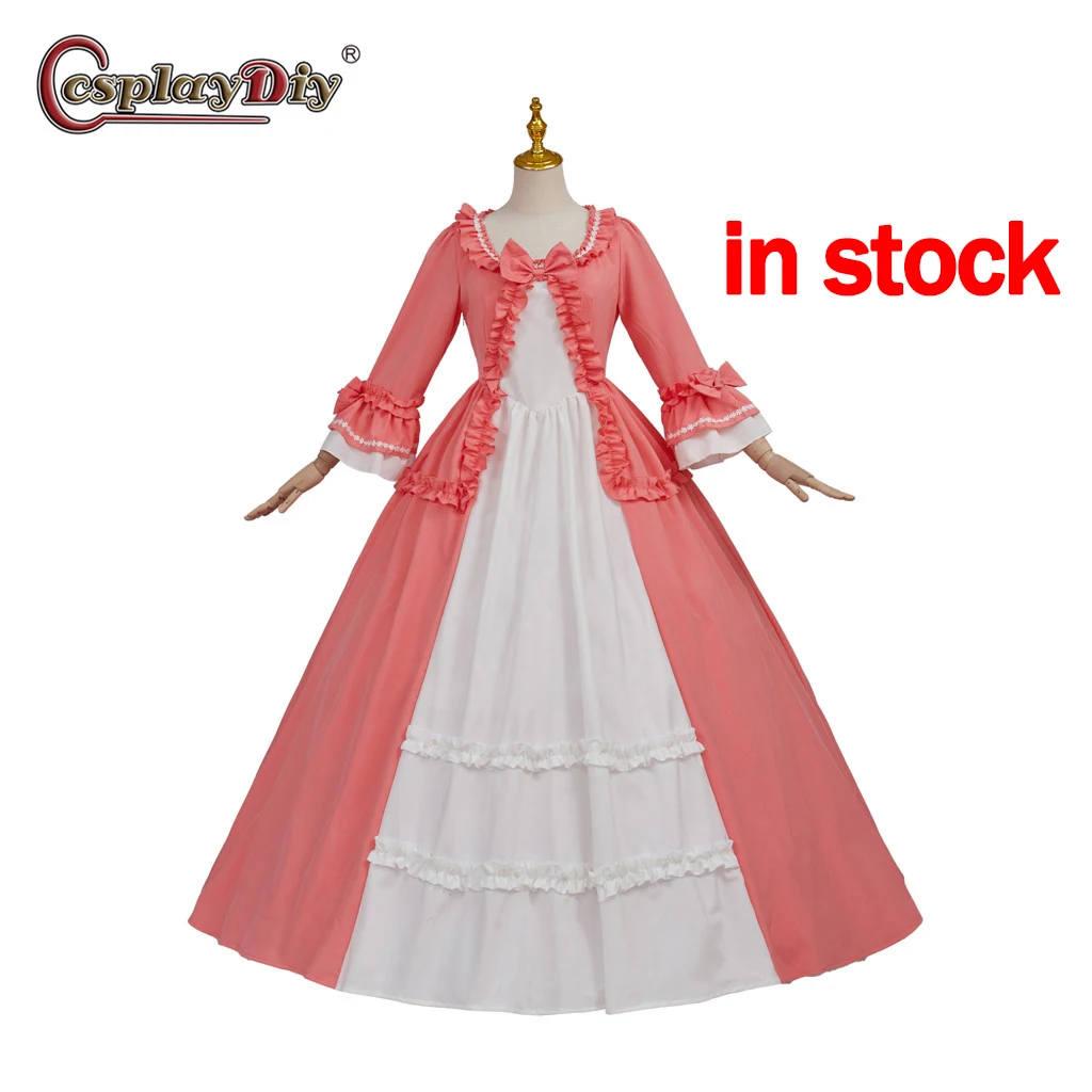 

Cosplaydiy 18th Century Victorian Rococo Dress Marie Antoinette Pink Ball Gown Dress Colonial Georgian Dress Princess Costume