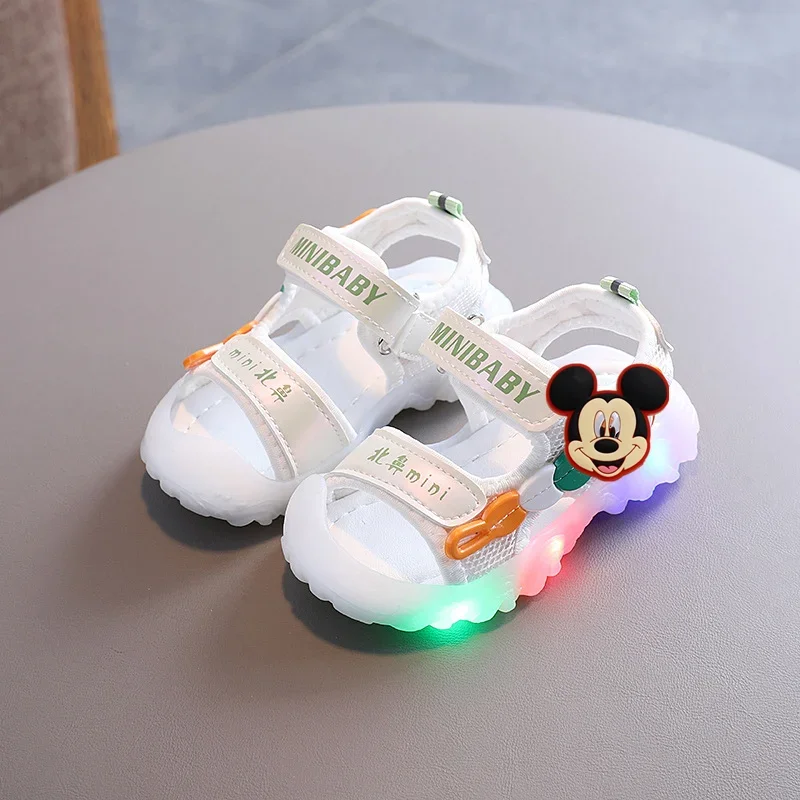 Детские светильник ящиеся сандалии Disney Minnie детская обувь для мальчиков и детской