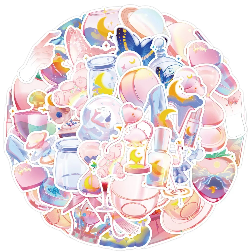 

Прозрачные стикеры в стиле граффити мечты, декоративные наклейки на компьютерные стаканы, водонепроницаемые креативные наклейки для детей, 10/50 шт.