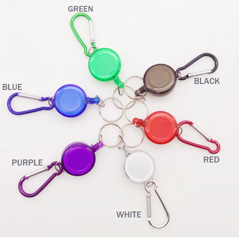 

1pc Retractable Badge Holder Badge Reel Clip ID Card Holder Retractable Keychain Lanyard Name Tag Stationery Office Supplies