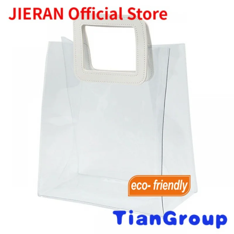 

Extra Thick Reusable White Clear Packing Bags Pvc Bag With Handle For Clothes Retail Gift Cosmetic Gift Goodie