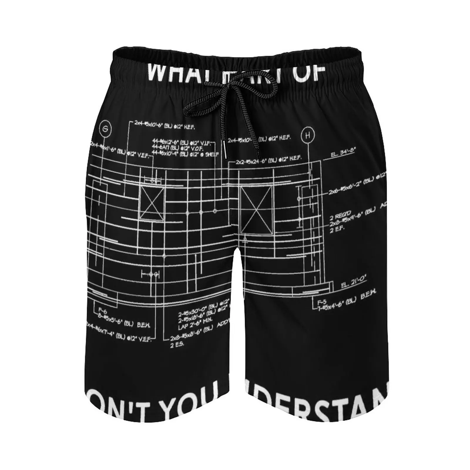 

Funny Architectural Civil Engineering Engineer T-Shirt Gift Men'S Beach Shorts Swim Trunks With Pockets Mesh Lining Surfing