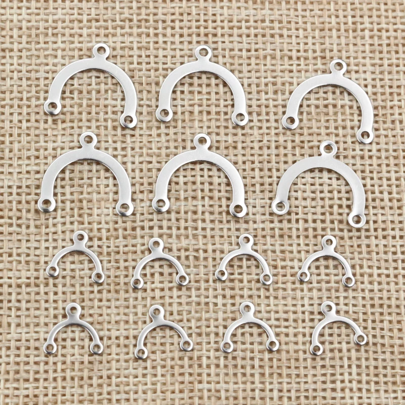

50pcs 9.5x10mm/15x16mm No Fade 316 Stainless Steel Three Hole Earrings findings Earwire Accessories jewelry making Accessories